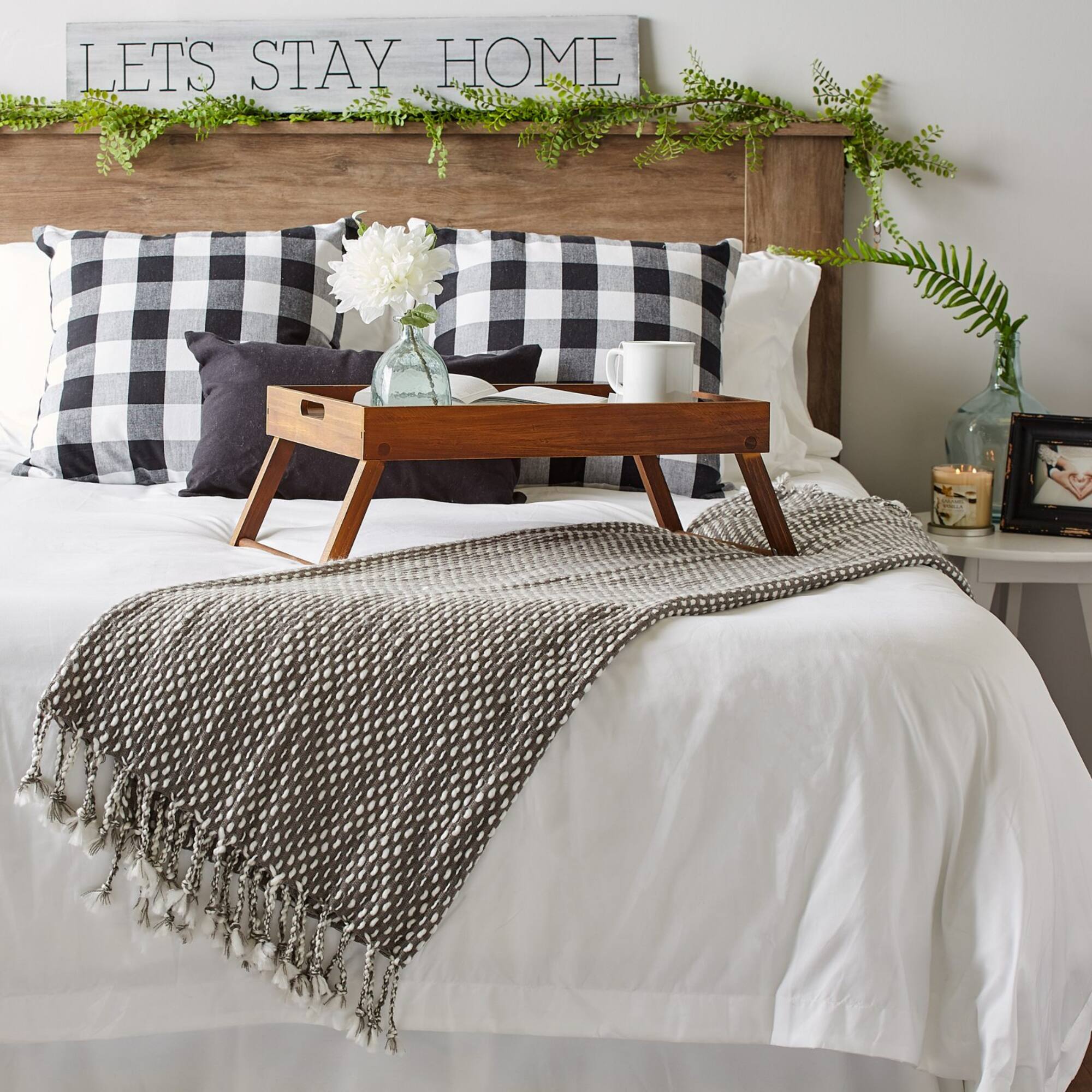 DII® Gray & White Textured Acrylic Throw